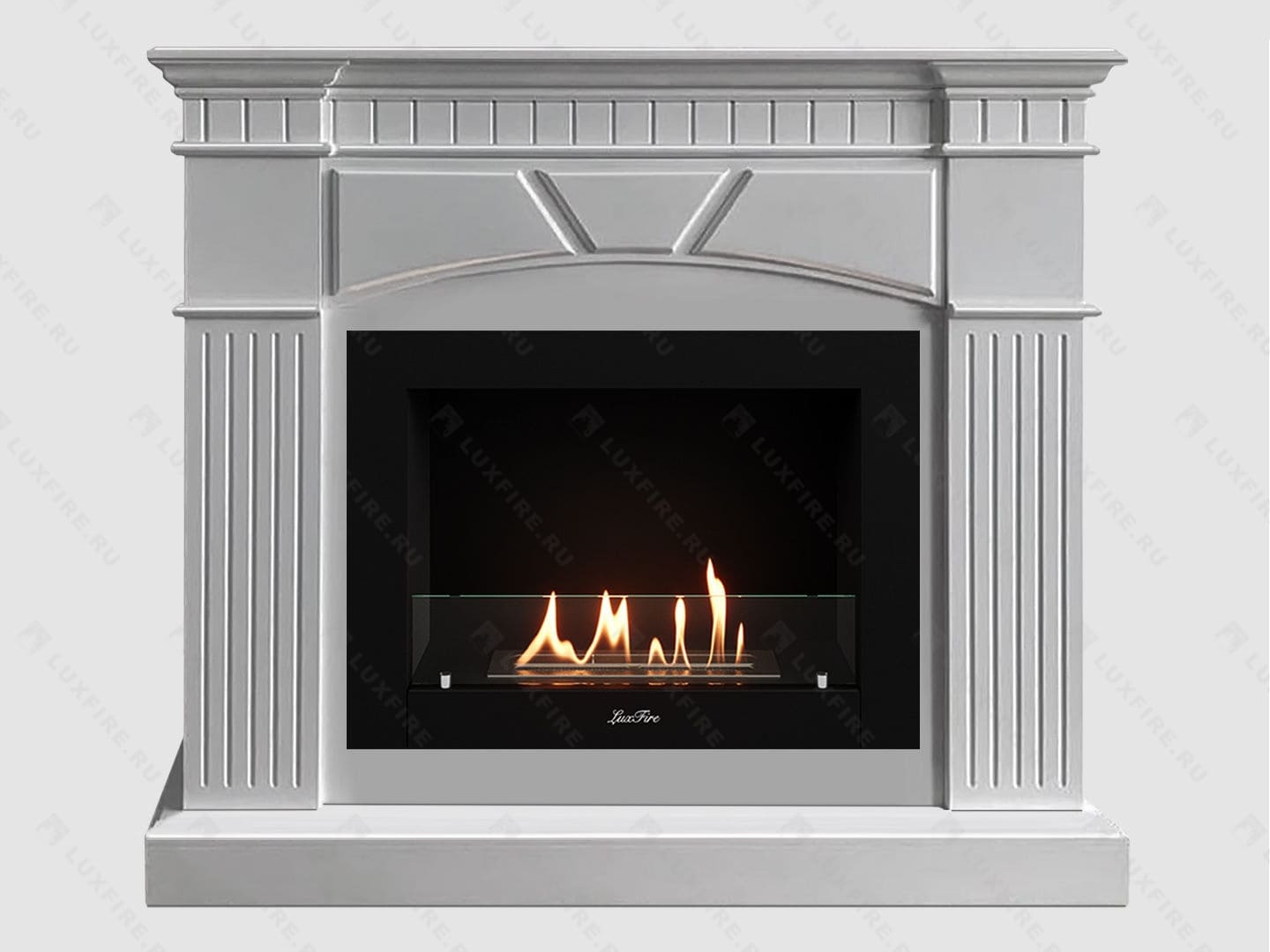 Каминный портал МДФ "Шервуд 1250" с биокамином Lux Fire "Фаер Бокс 2-33" (белый) Каминный портал МДФ "Шервуд 1250" с биокамином Lux Fire "Фаер Бокс 2-33" (белый) по цене 86 100 руб.