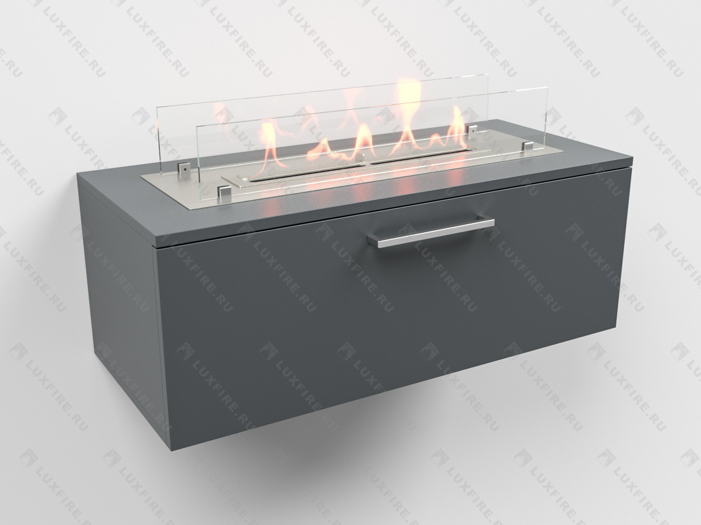 Тумба универсальная Lux Fire "Варвара" 800, графит, с биокамином 450 XS Тумба универсальная Lux Fire "Варвара" 800, графит, с биокамином 450 XS
