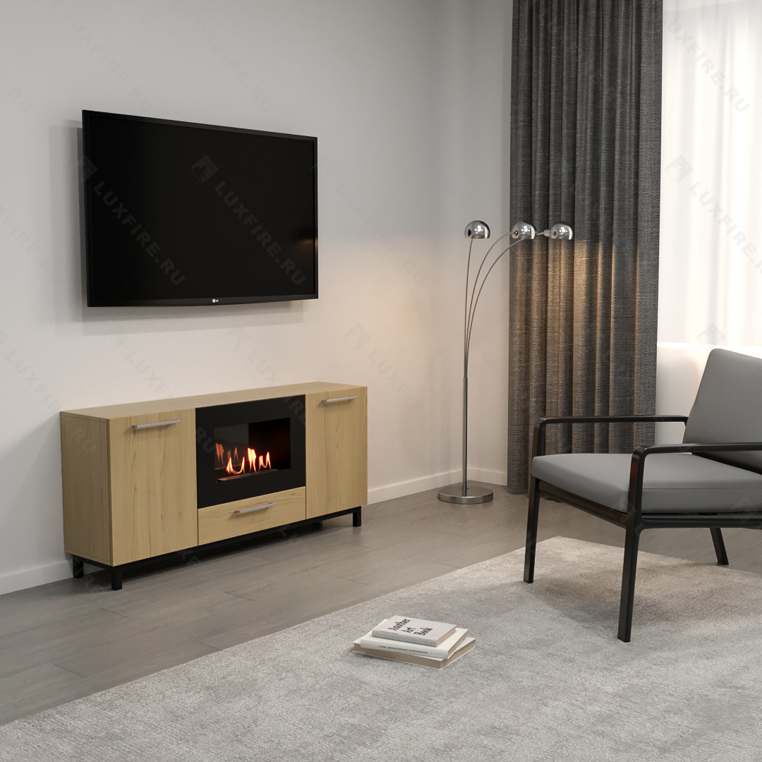Тумба ТВ Lux Fire "Амур" напольная 1400 матовая, светлый дуб с биокамином 600 Тумба ТВ Lux Fire "Амур" напольная 1400 матовая, светлый дуб с биокамином 600 по цене 82 551 руб.