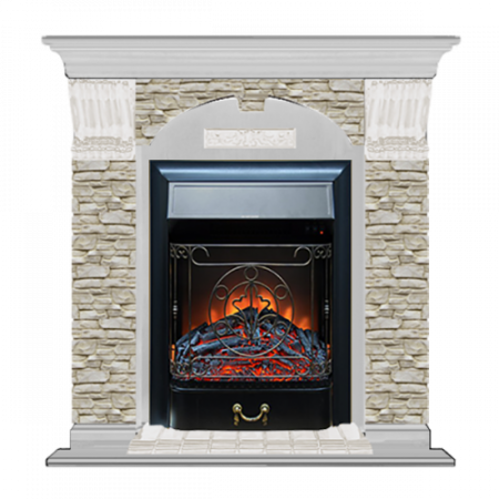 Арочный Грот однотонный (беленый дуб)+Majestic Black